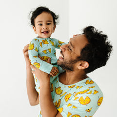 Daddy and Me matching bamboo pajamas in Father's Day Collection print Grill & Chill