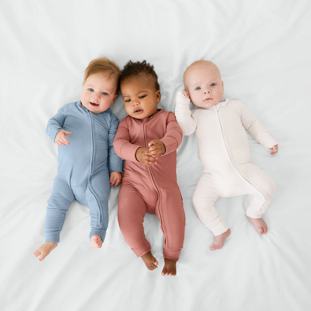 New little popular sleepies heather oatmeal ribbed crescent zippy 6-12 months