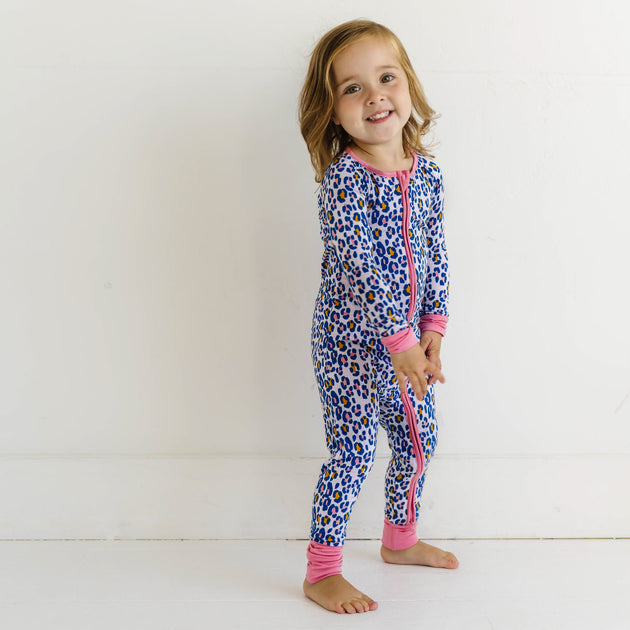 Little Sleepies snow leopard zippered pajamas selling