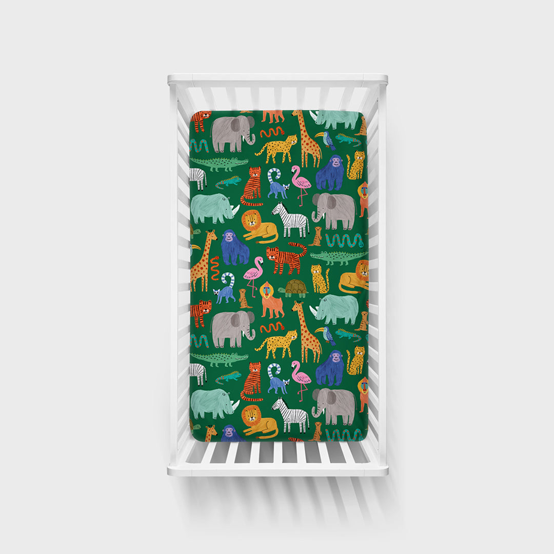 Wild Zoo Fitted Crib Sheet