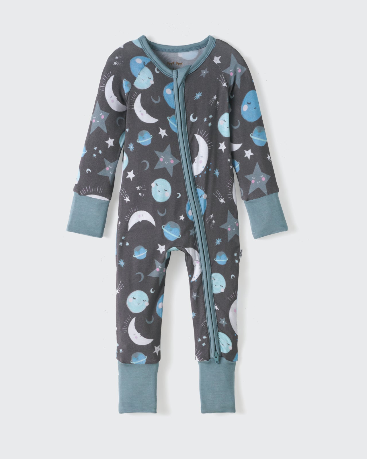 Flat lay of the Blue To the Moon & Back Zippy