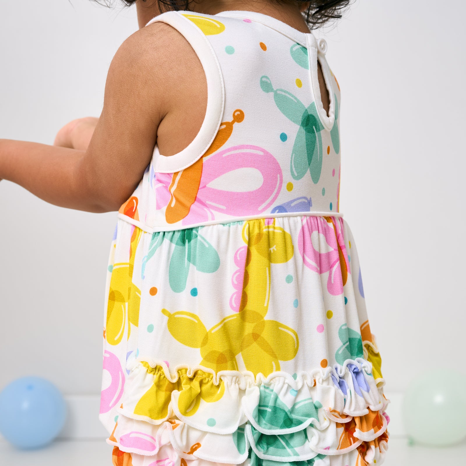 Back view of the Balloon Bash Bubble Romper