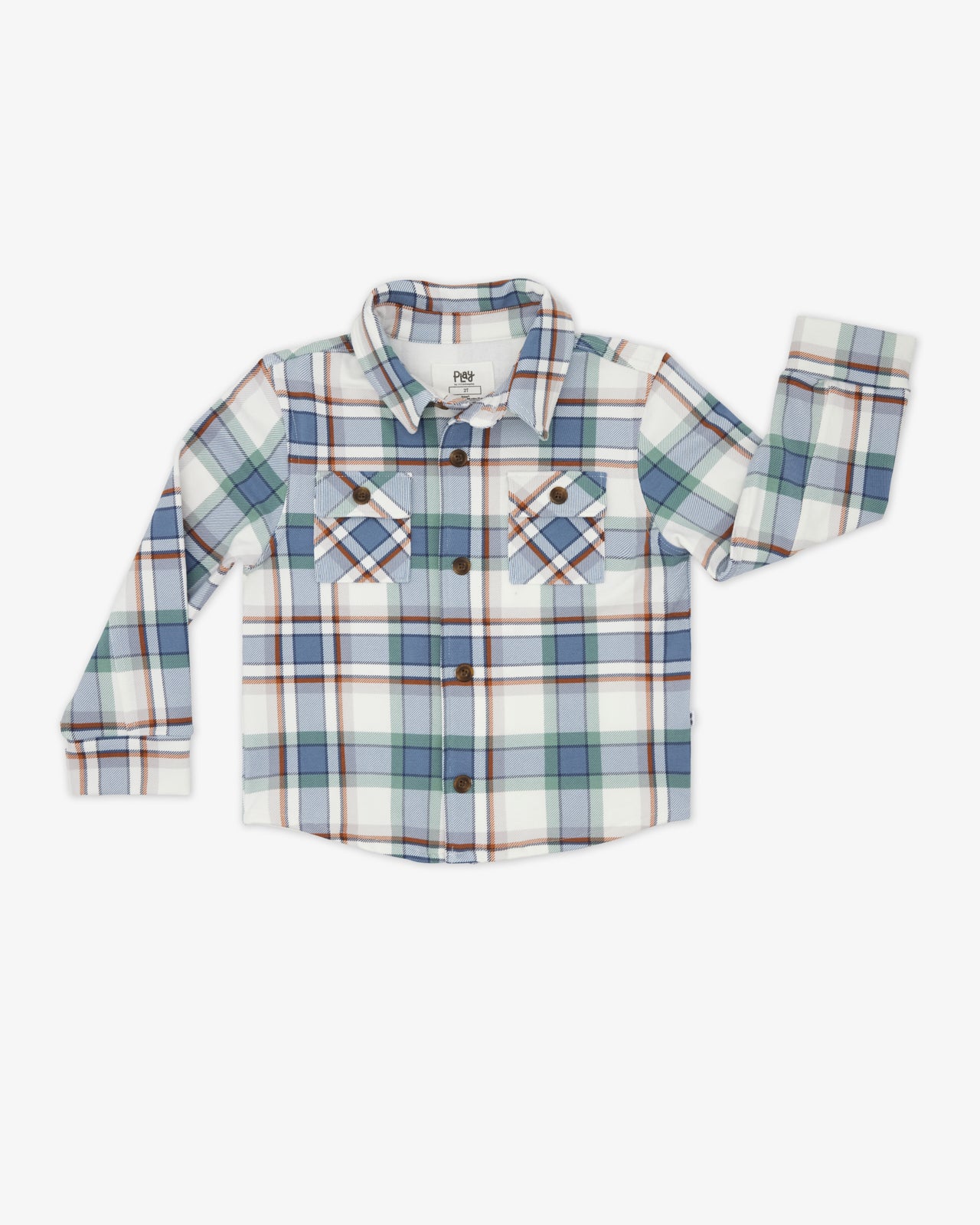 Flat lay of the Blue Ridge Plaid Shacket
