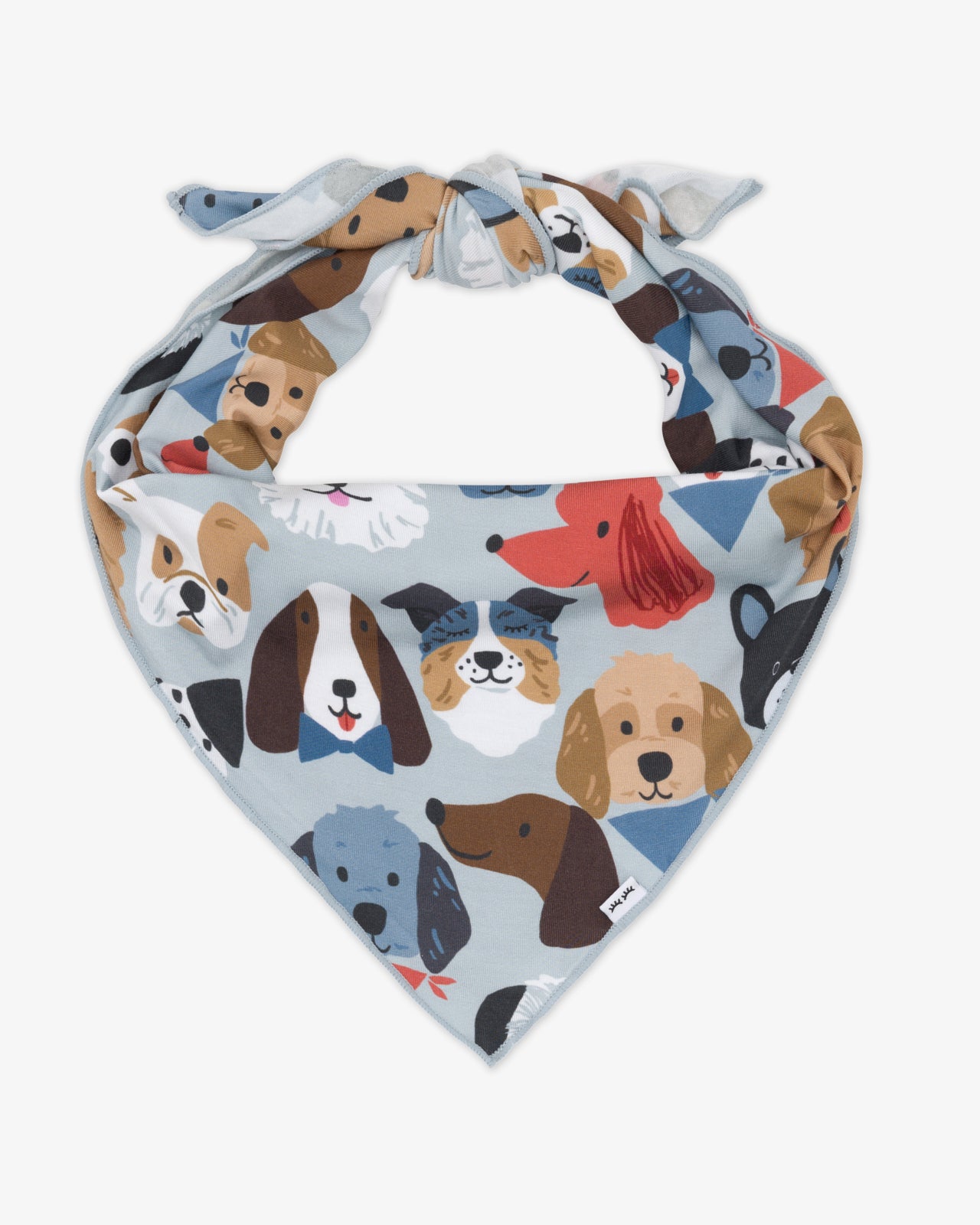 Flay lay of the Gray Puppy Parade Pet Bandana
