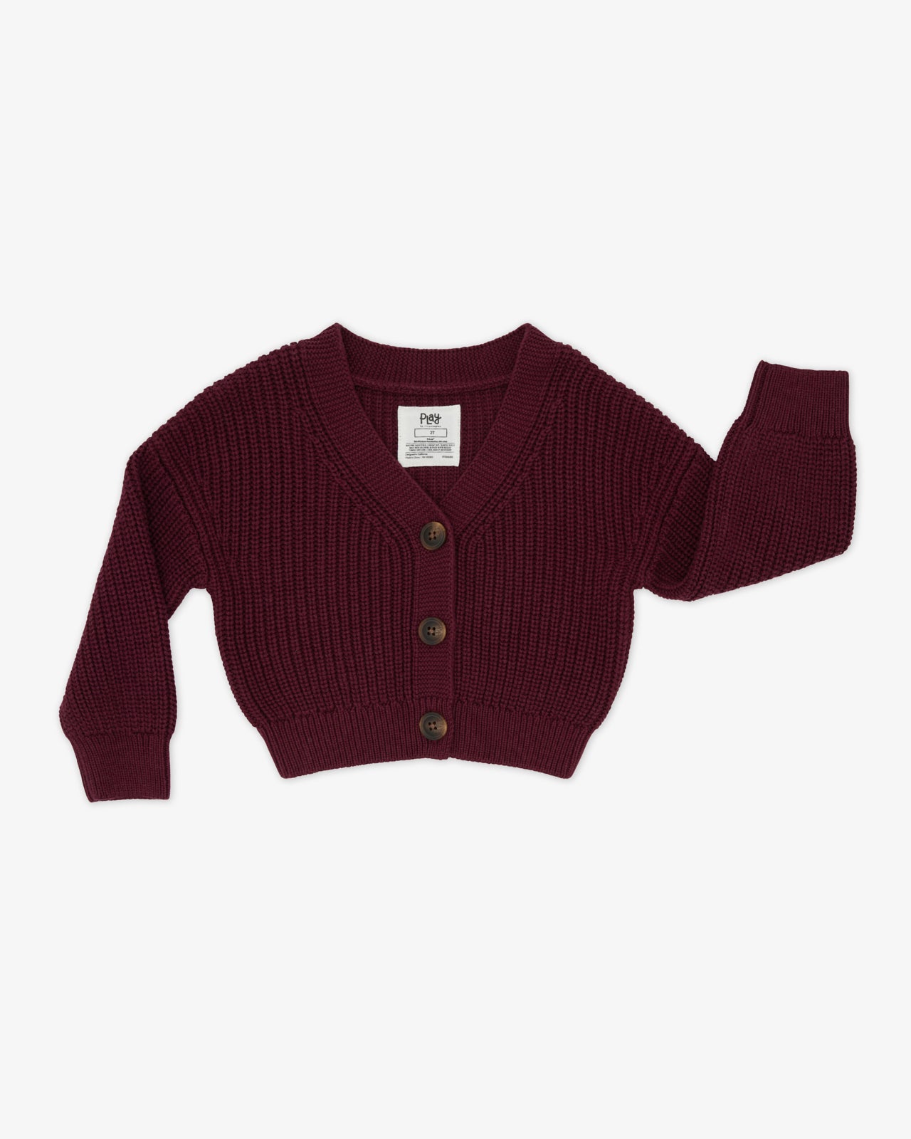 Flat lay of the Classic Burgundy Cropped Sweater