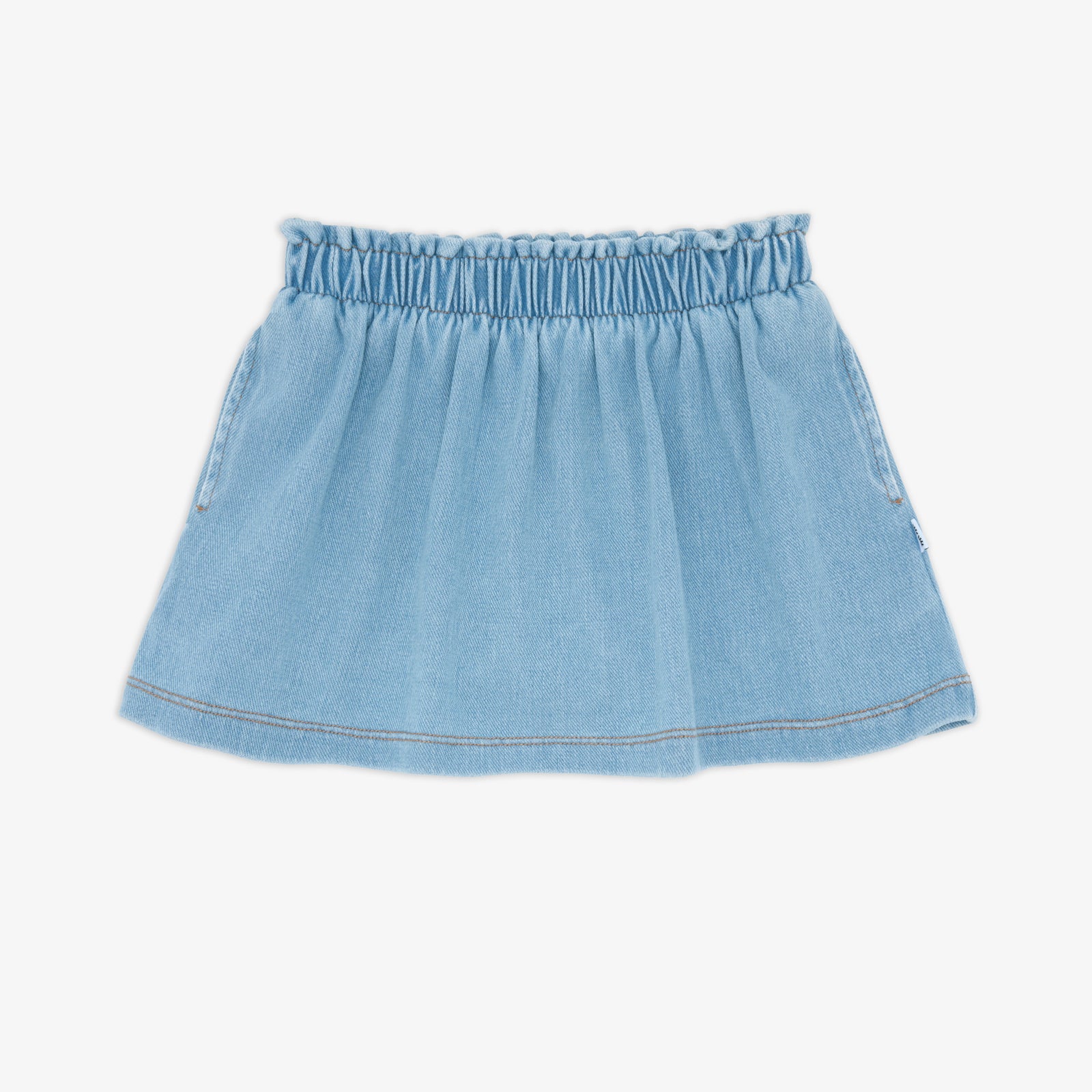 Flat lay of the Light Blue Denim Skort