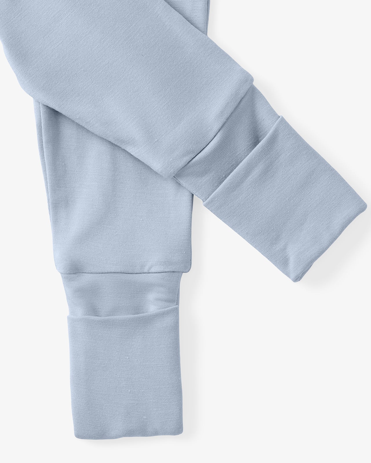 Close up flat lay of the leg opening on the Light Fog Fold-Over Legging