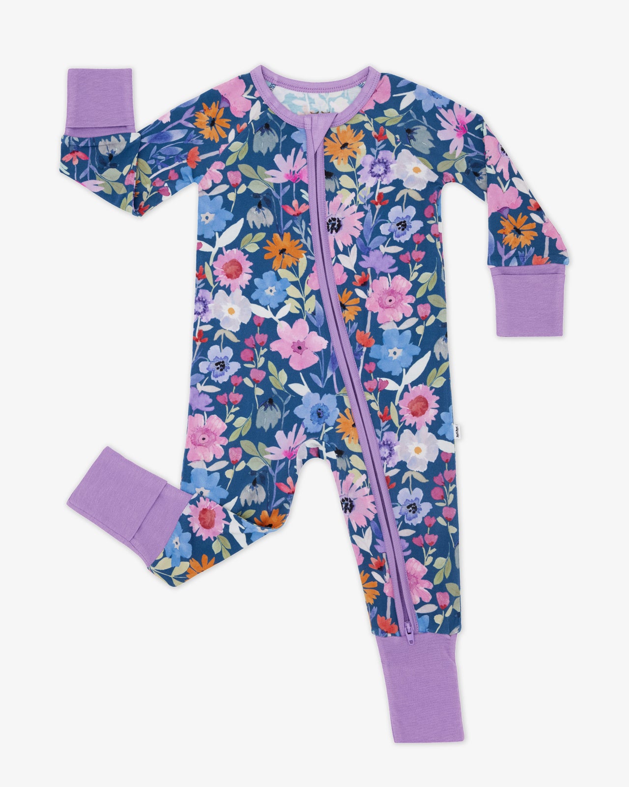 Flat lay of the Dusk Blooms Zippy