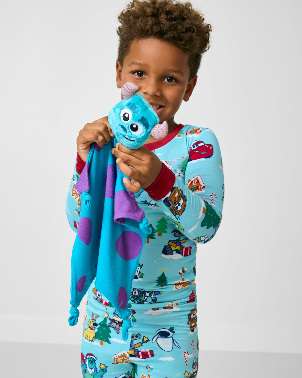 Boy holding the Disney Monsters, Inc. Sulley Lovey