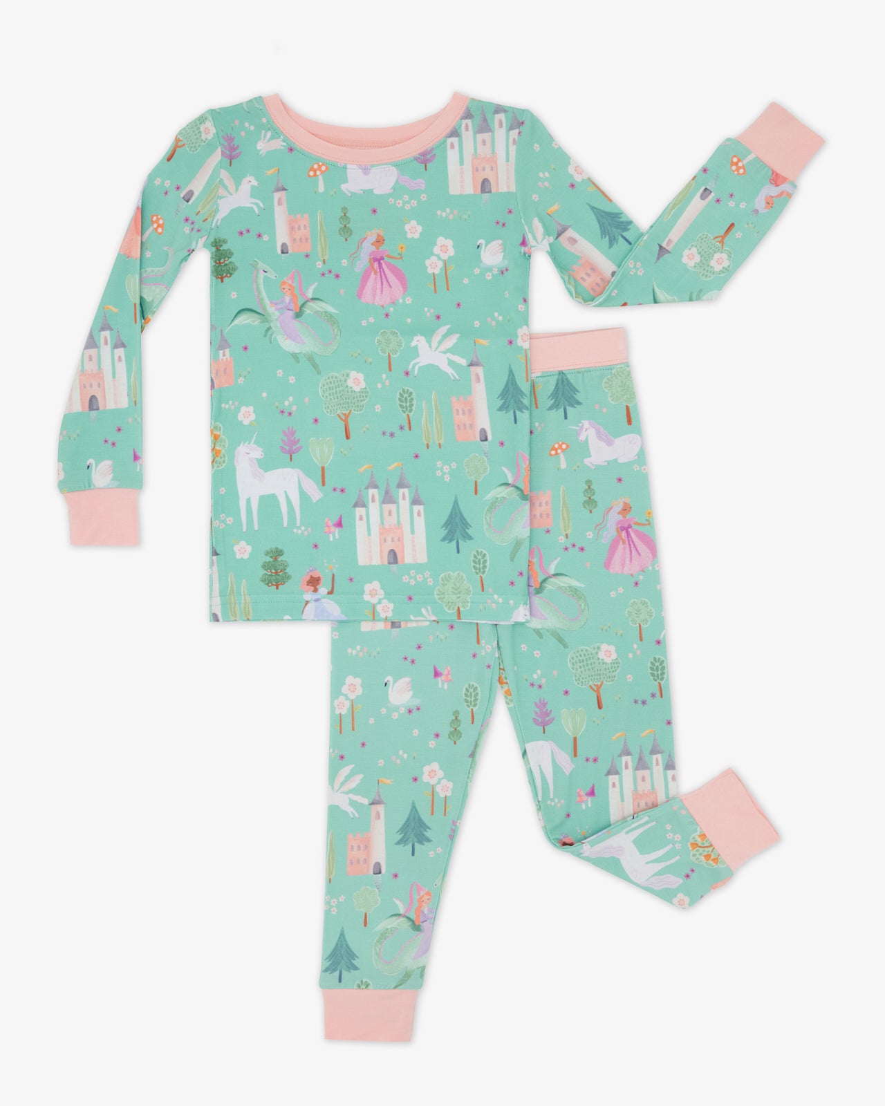 Flat lay of the Enchanted Fairytale Two-Piece Pajama Set