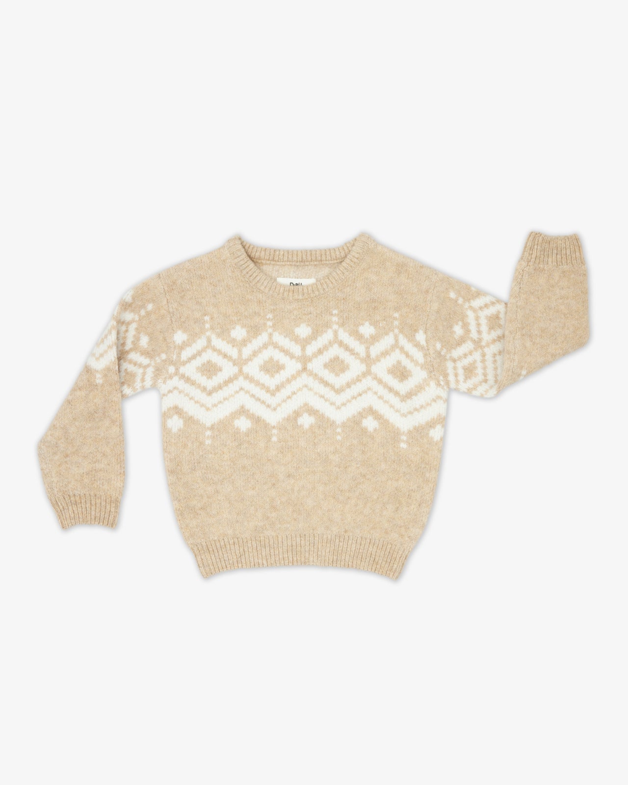 Flat lay of the Neutral Fair Isle Sweater