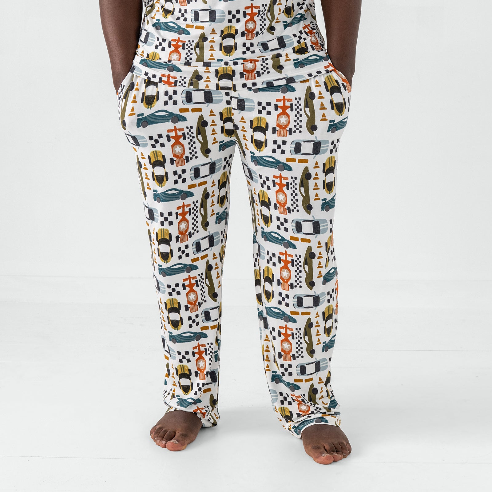 Front view of man wearing the Fast Lane Men's Pajama Pants