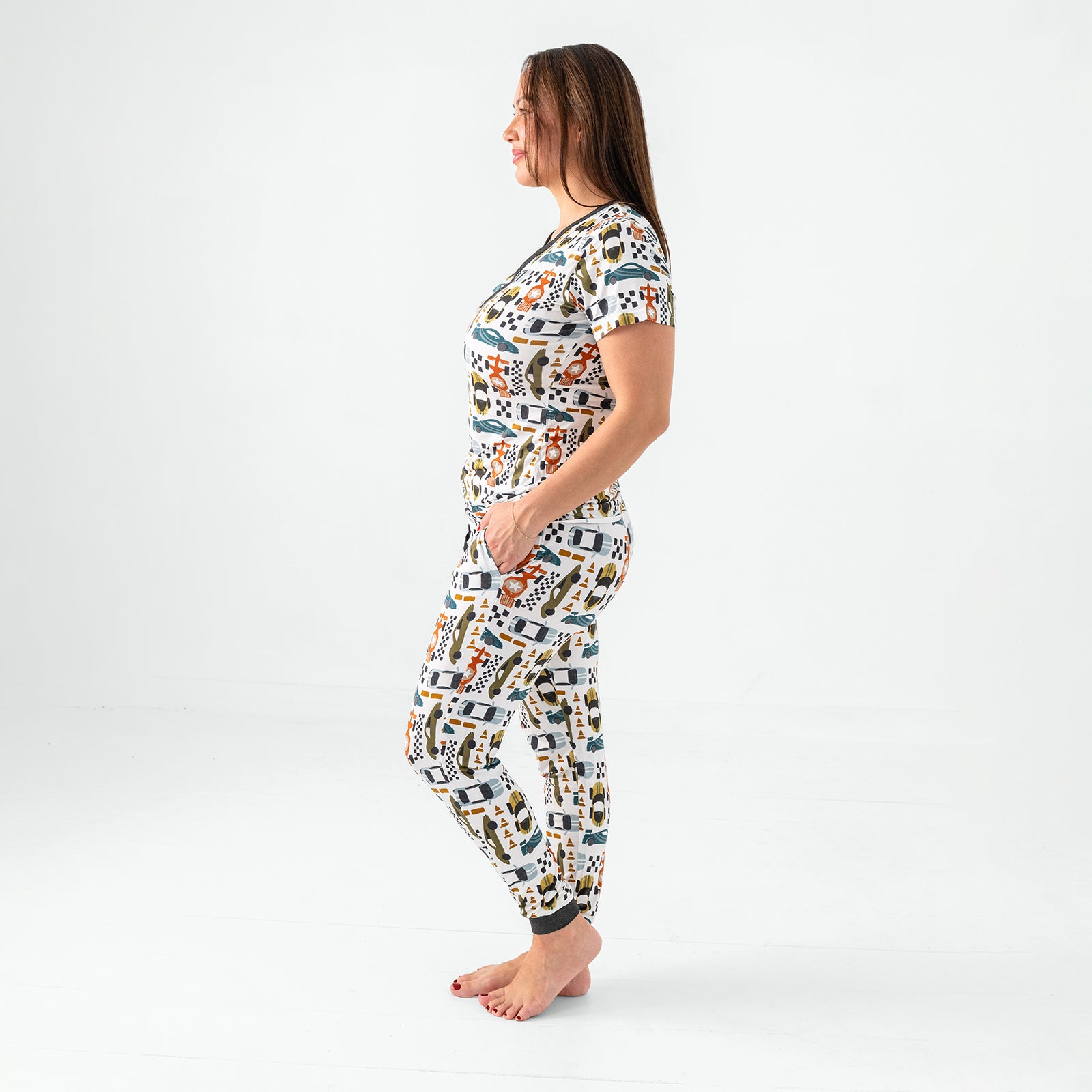 Side view of the Fast Lane Women's Pajama Pants