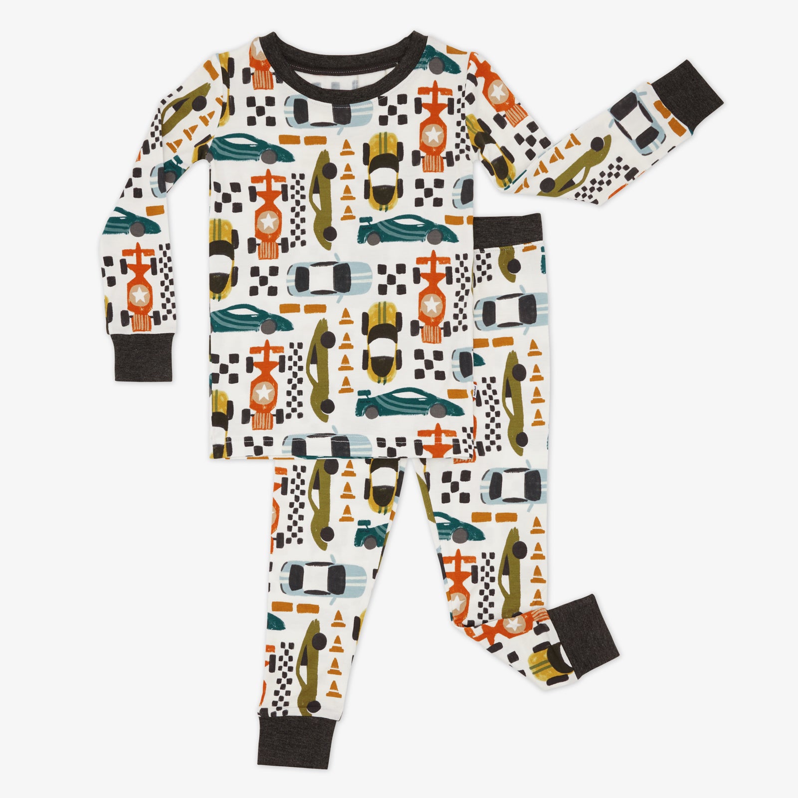 Flat lay of the Fast Lane Two-Piece Pajama Set