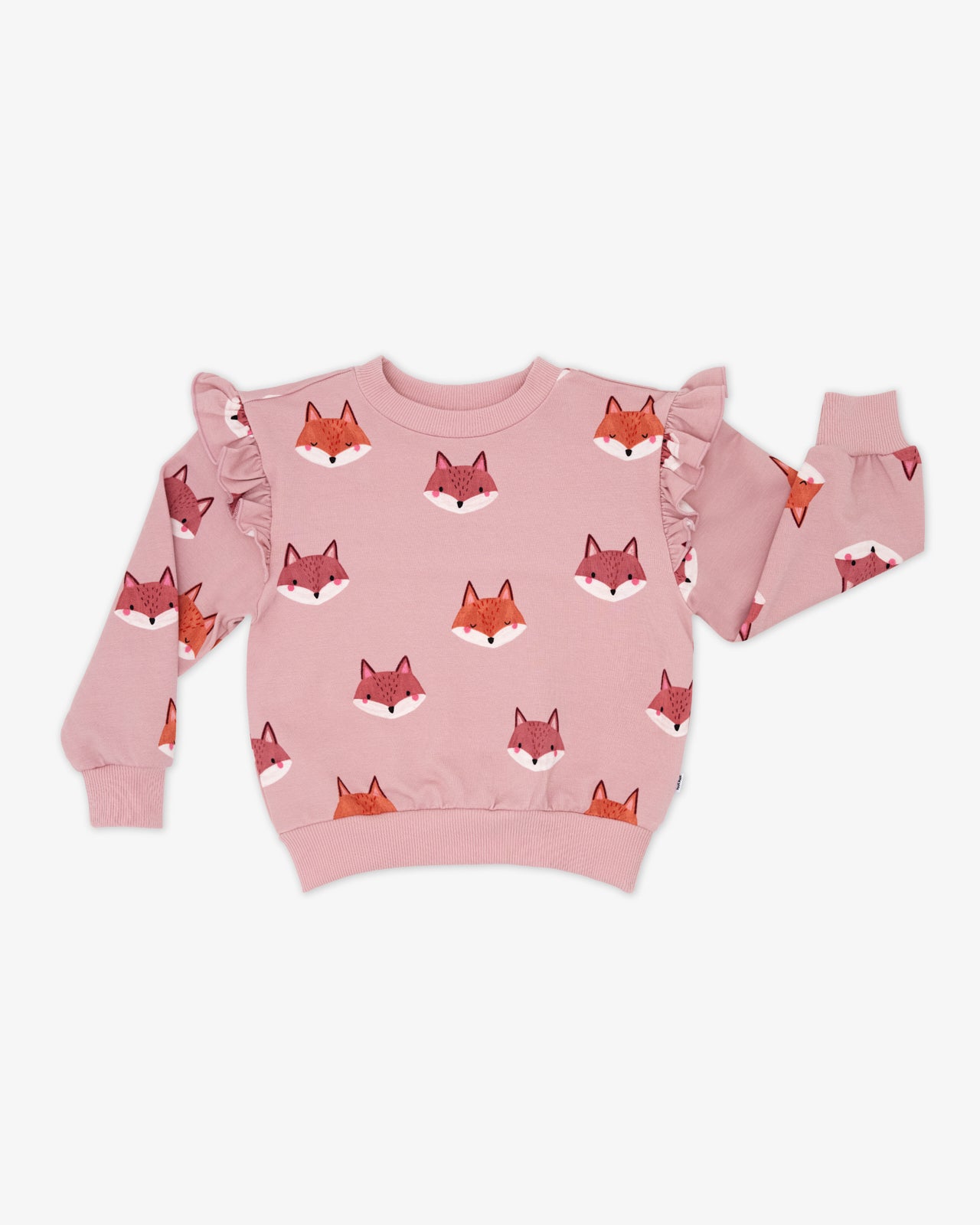 Flat lay of the Fox Tracks Flutter Crewneck