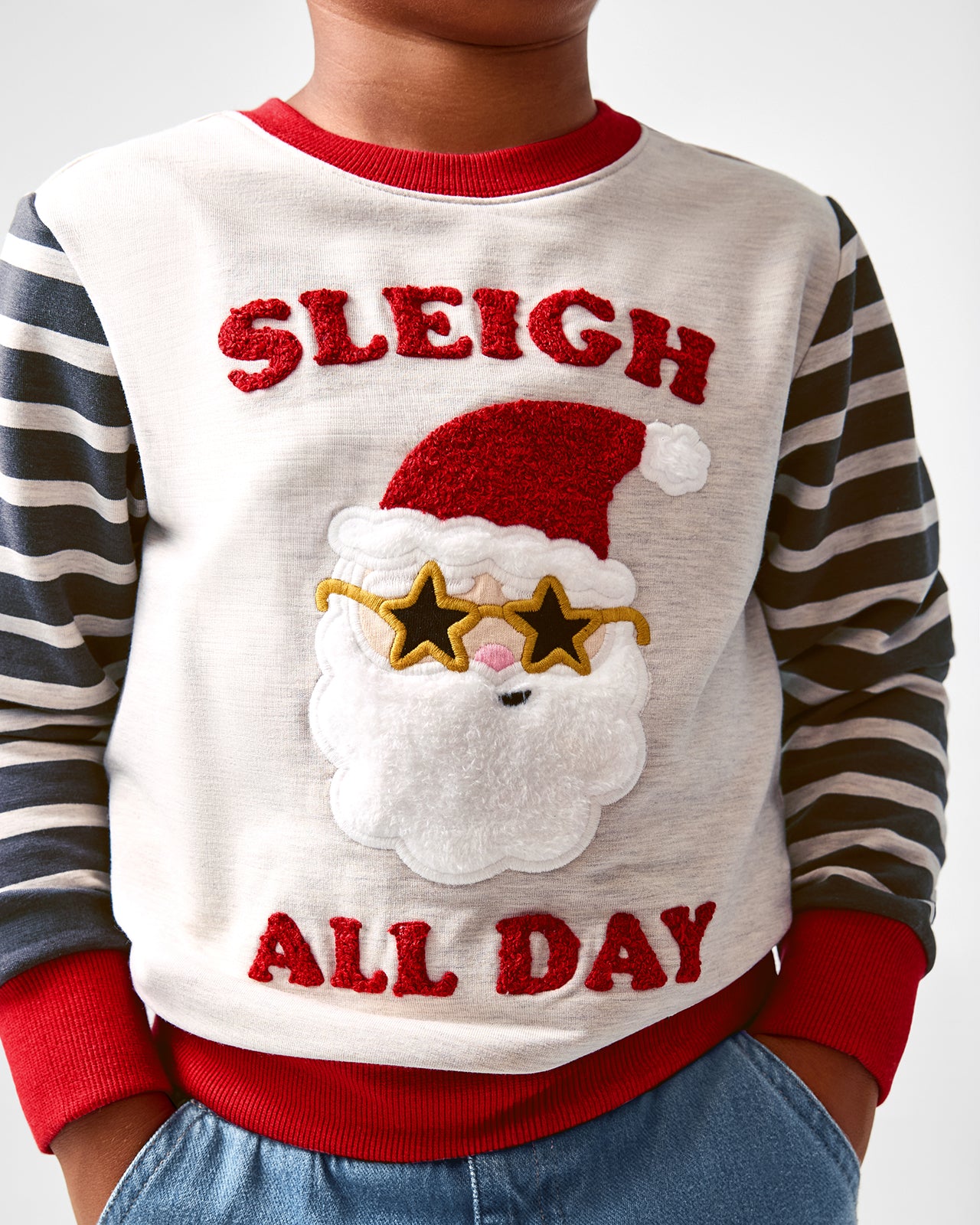 Close up of the Sleigh All Day Crewneck Sweatshirt