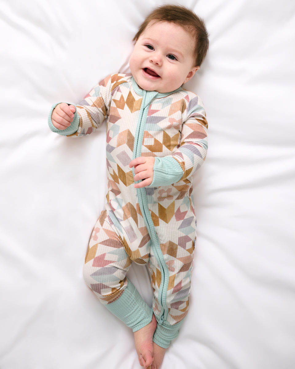 Kaleidoscope Dreams Ribbed Zippy | Little Sleepies