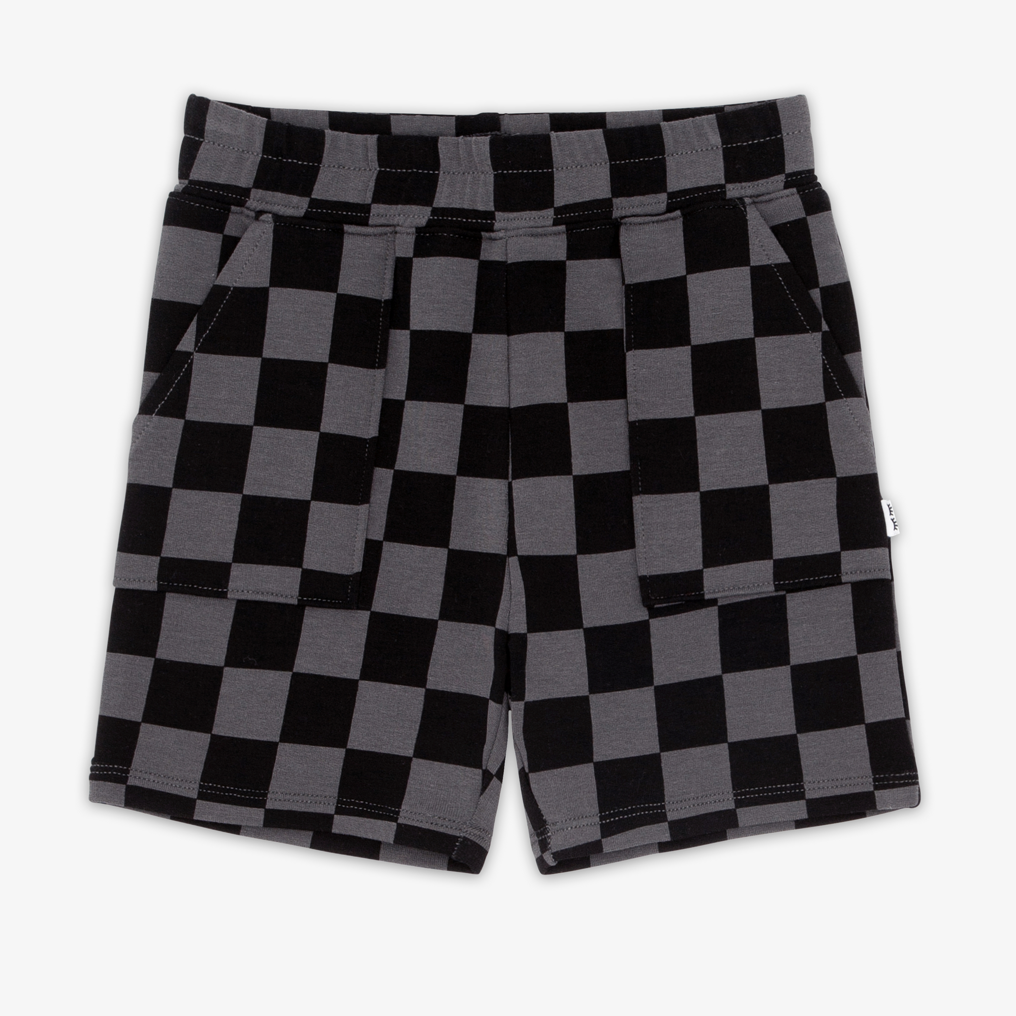 Flat lay of the Monochrome Checks Shorts
