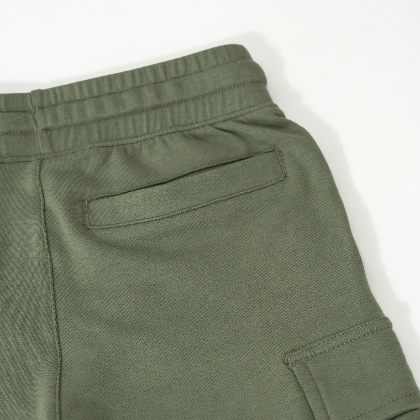 image of the back pocket view on the Olive Cargo Shorts