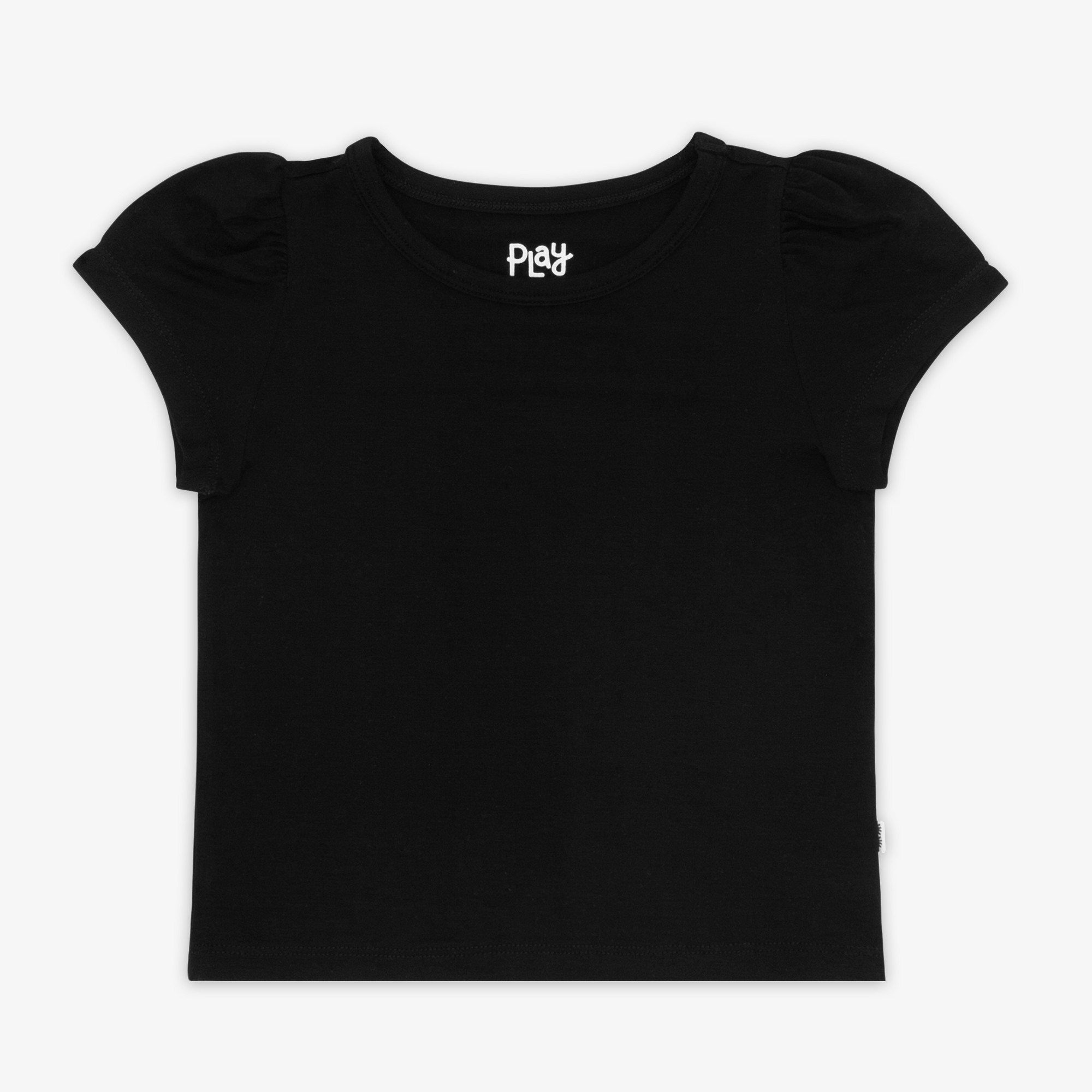 Flat lay of the Black Puff Sleeve Tee
