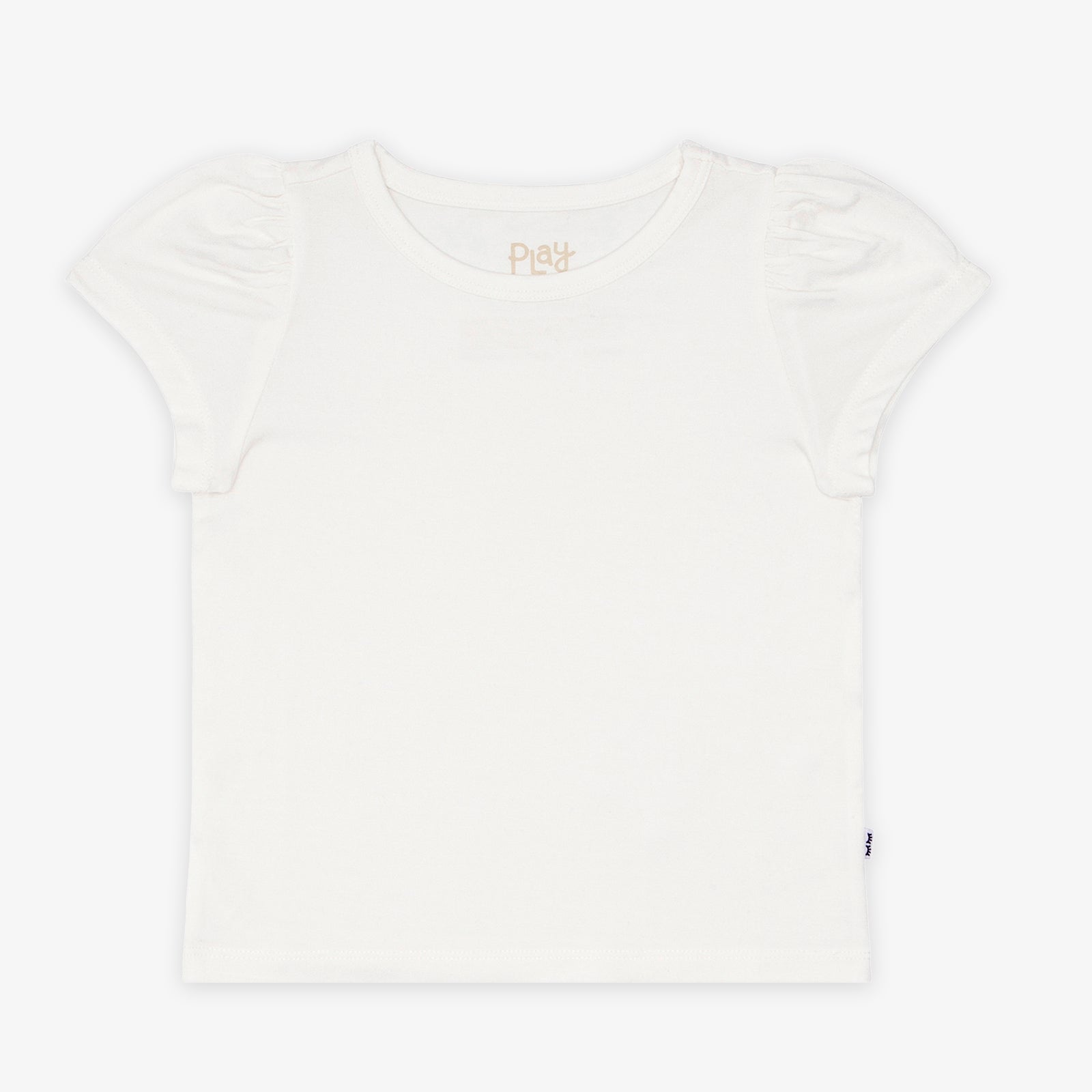 Flat lay of a soft White Puff sleeve tee