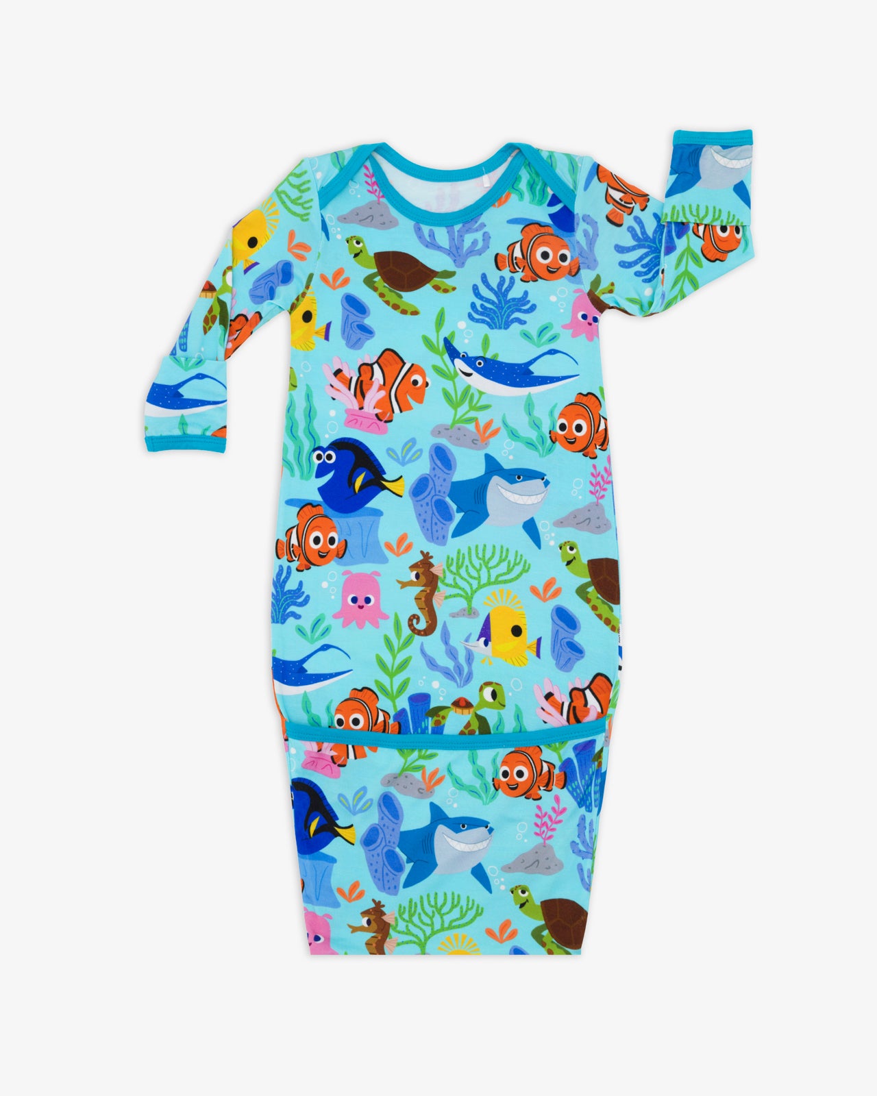 Flat lay of the Disney Nemo's Reef Infant Gown