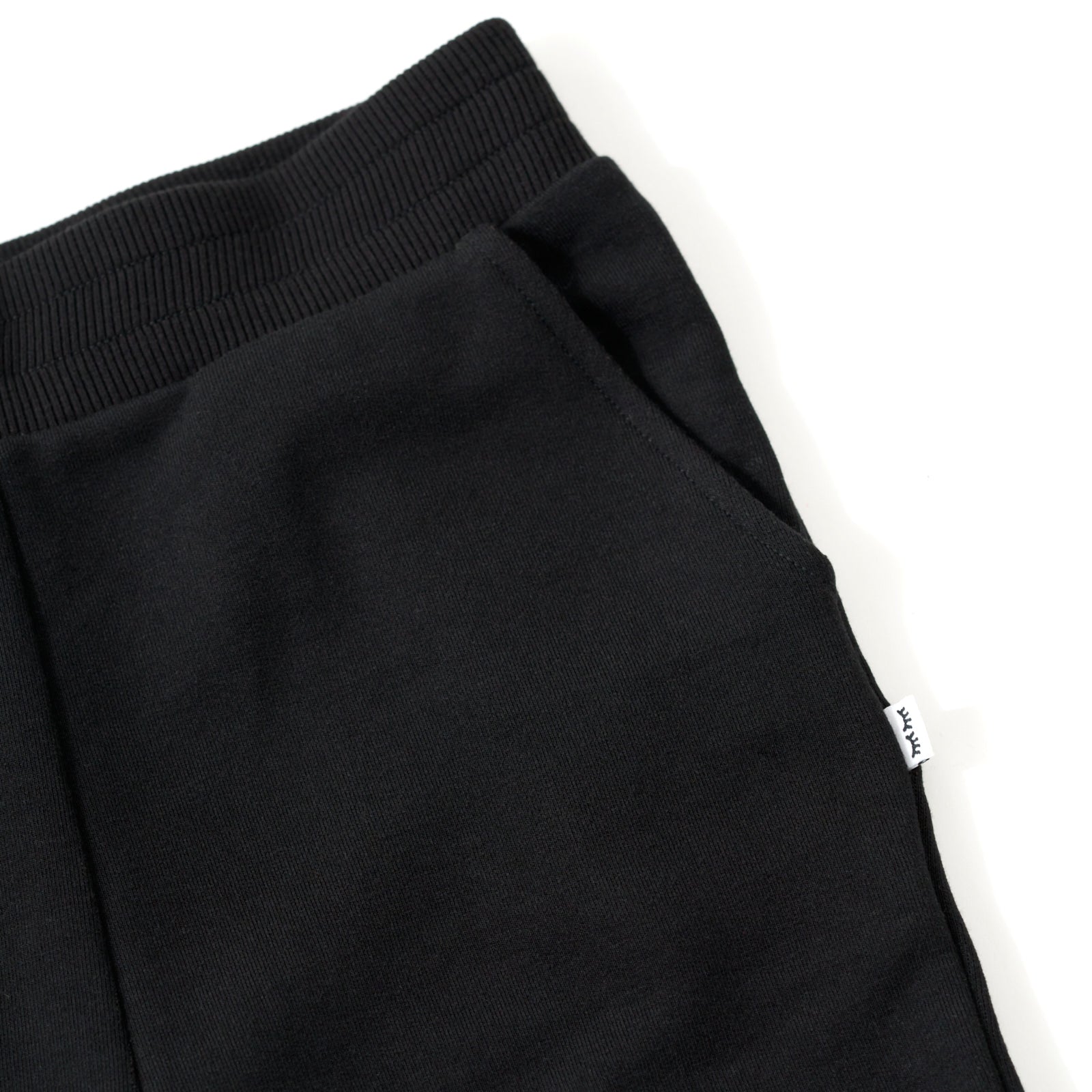 Flat lay of the pocket detail on the Black Play Jogger