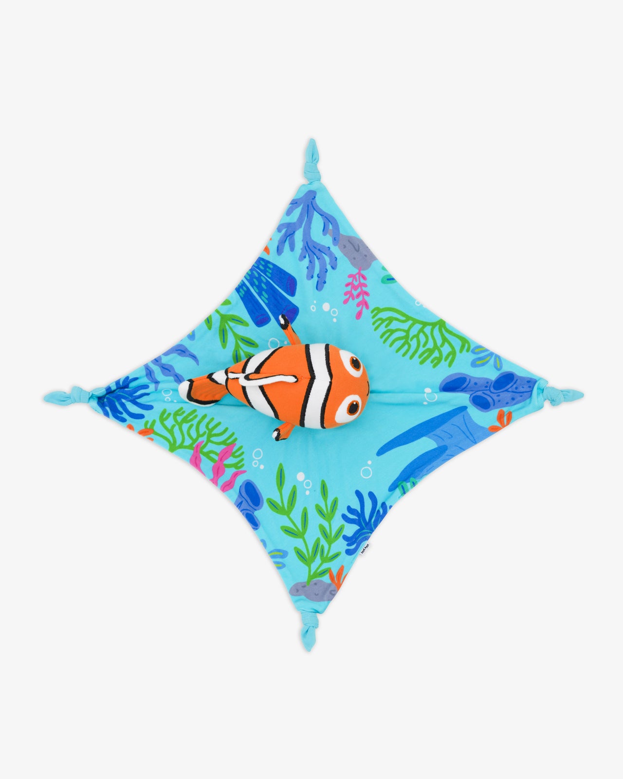 Flay lay of the Disney Nemo Lovey showing the full blanket