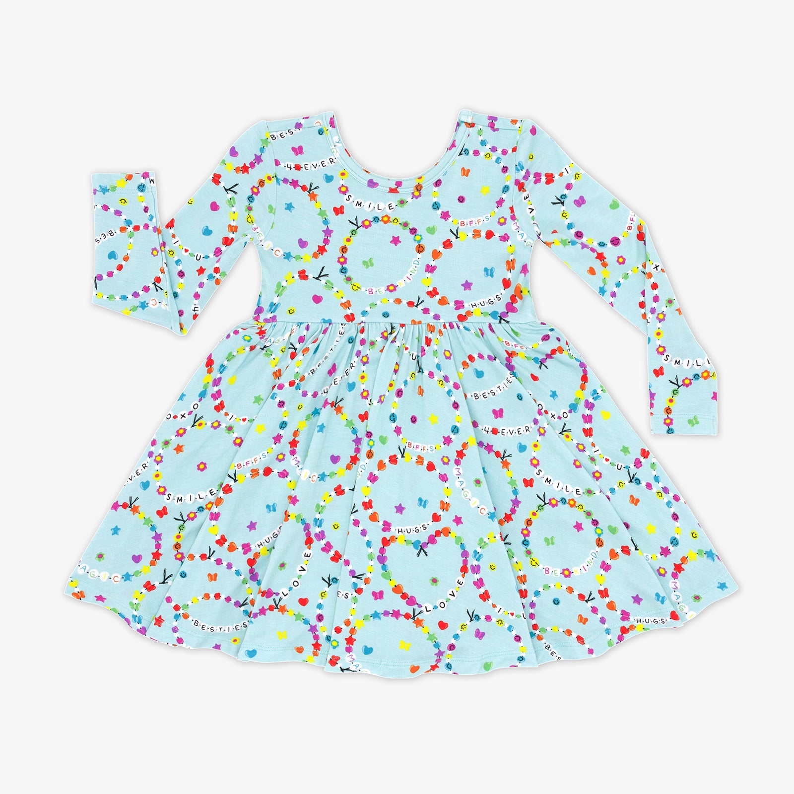 Flat lay of the Friends Forever Bamboo Twirl Dress