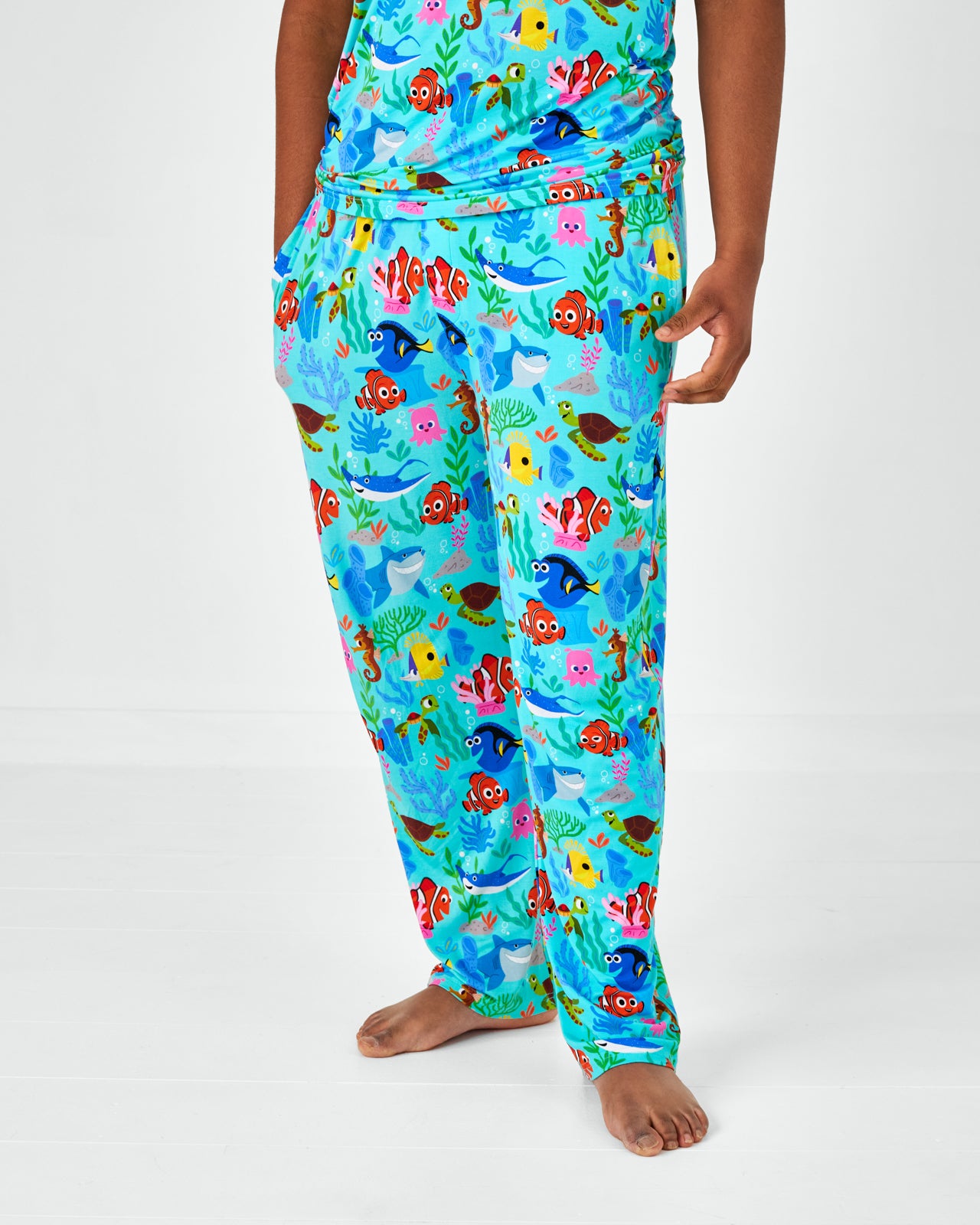 Front view of the Disney Nemo's Reef Men's Pajama Pants