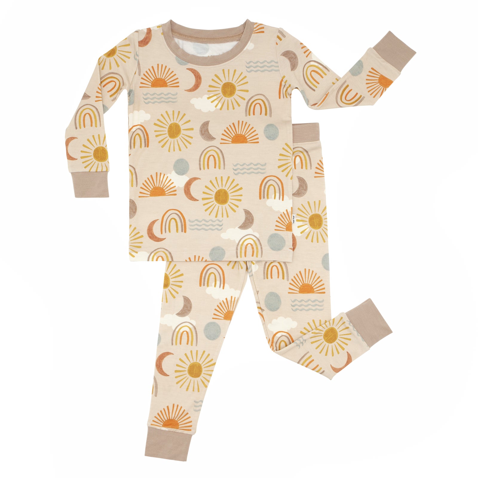 Flat lay image of Desert Sunrise two piece pajama set