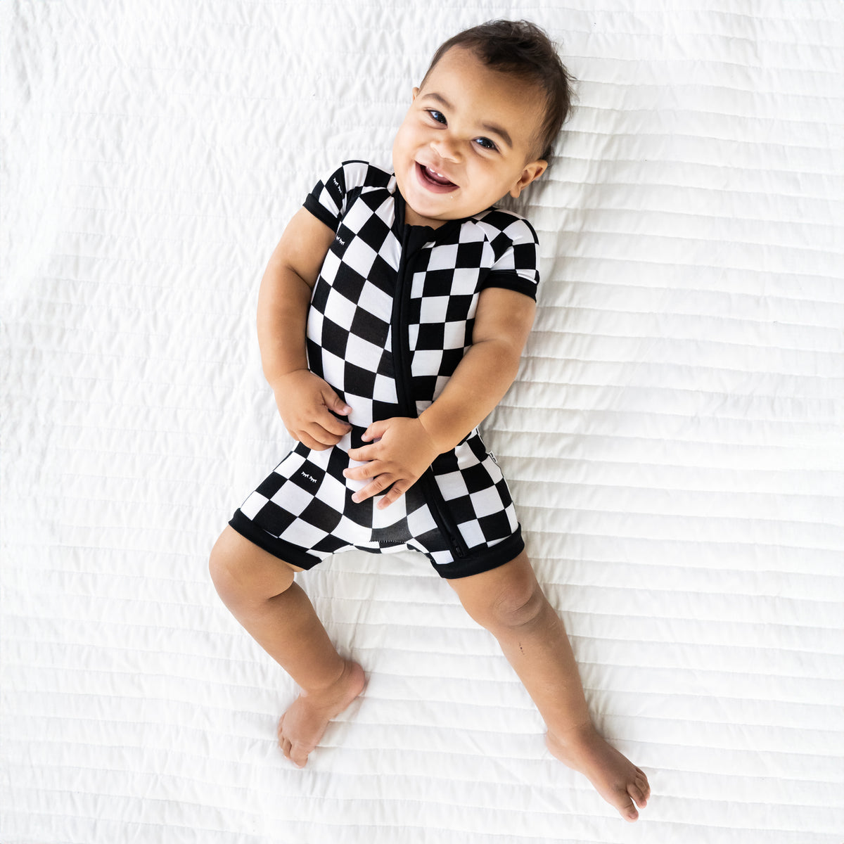 Little sleepies cool checks high quality Crescent zippy