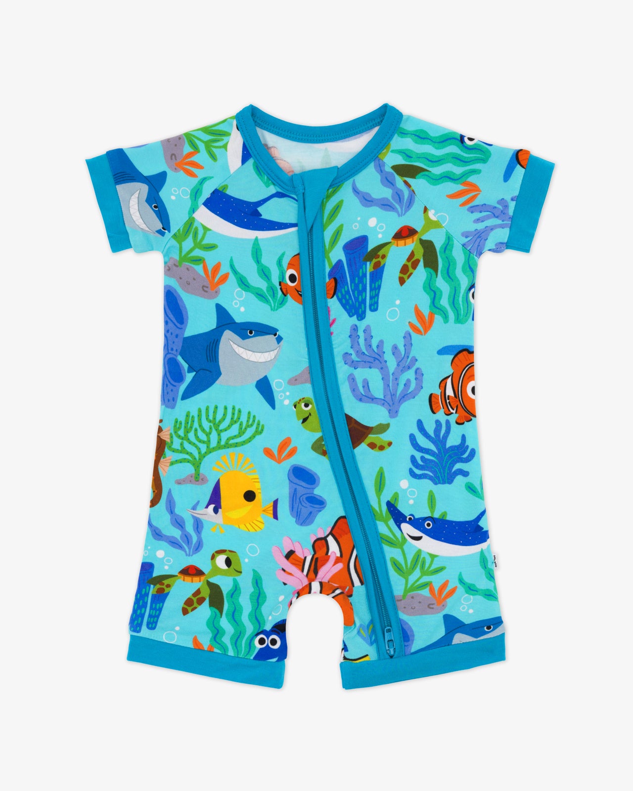 Flat lay of the Disney Nemo's Reef Shorty Zippy