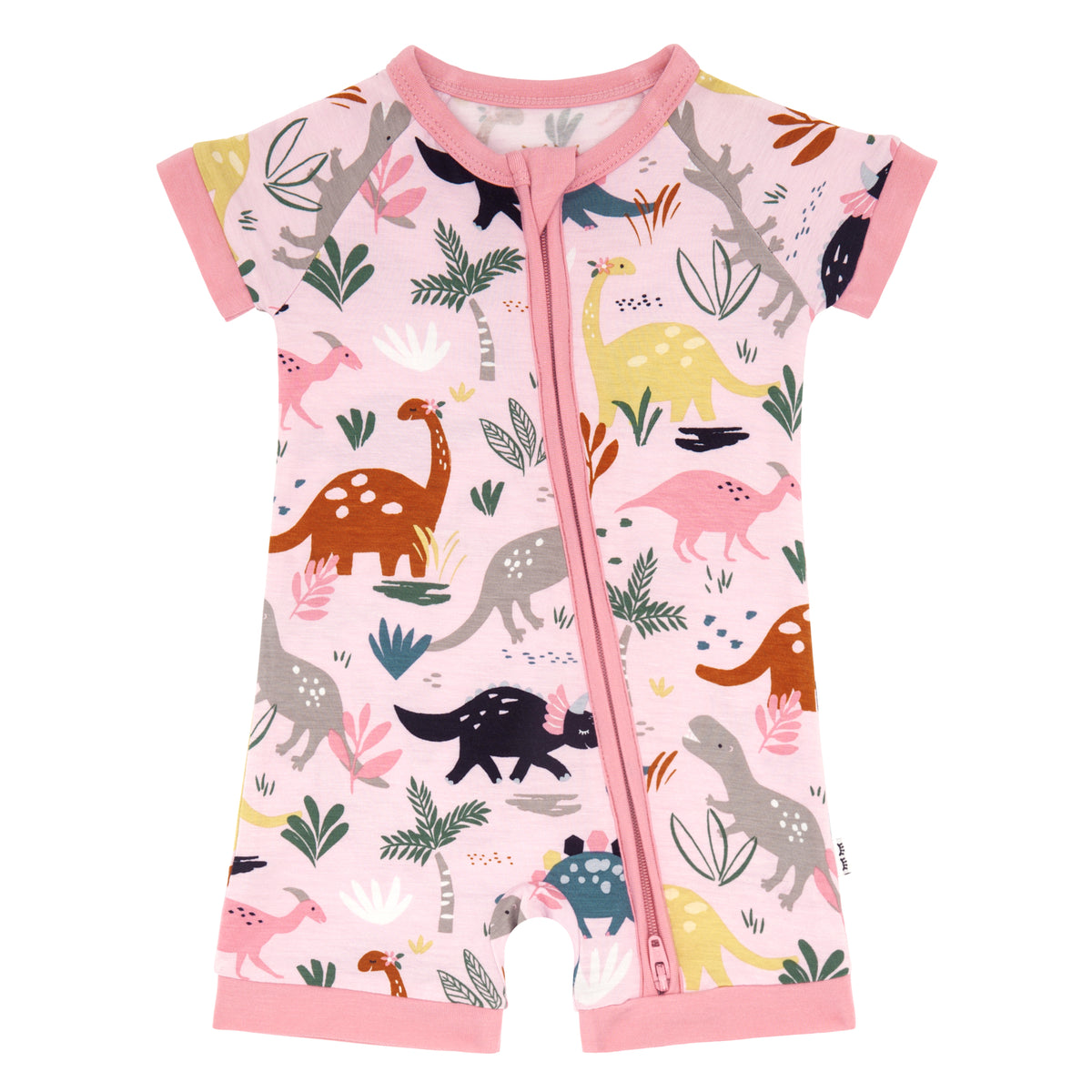Pink Jurassic Jungle Shorty Zippy - Little Sleepies