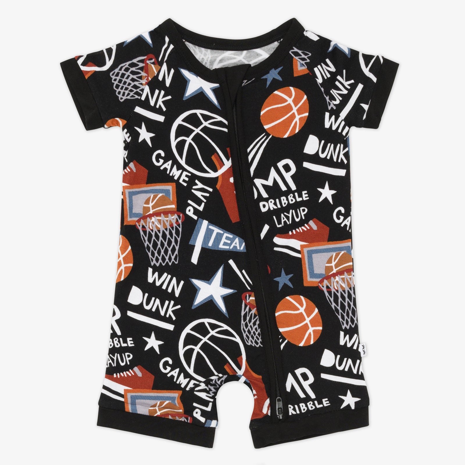 Flat lay of theBlack Slam Dunk short zippy