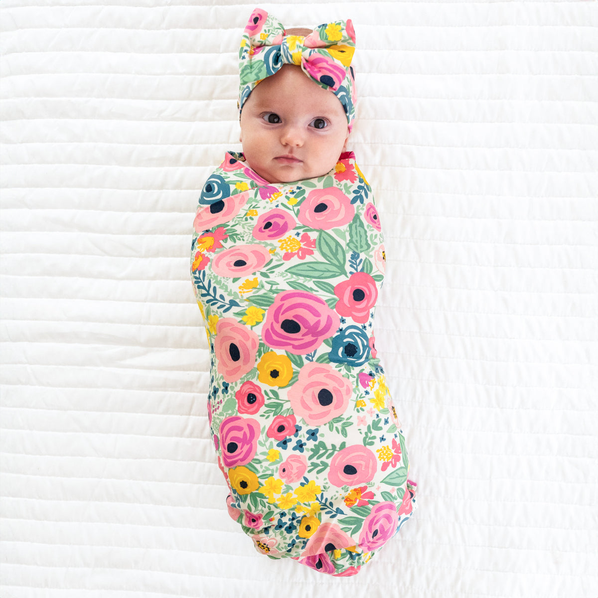 Little Sleepies Summer Garden Swaddle + outlets Bow