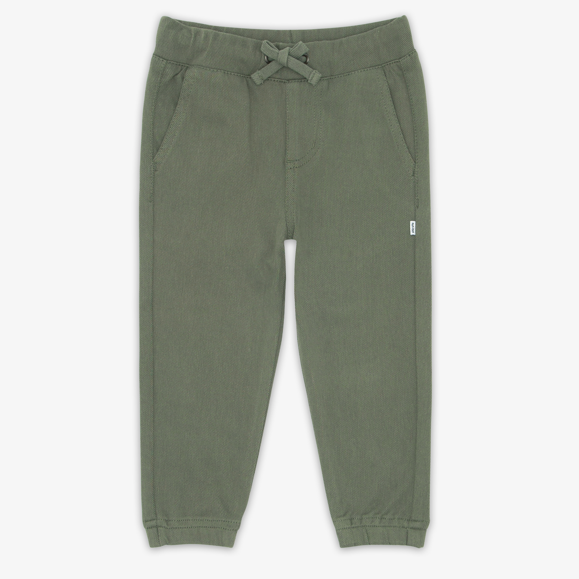 Flat lay of the Olive Denim Jogger