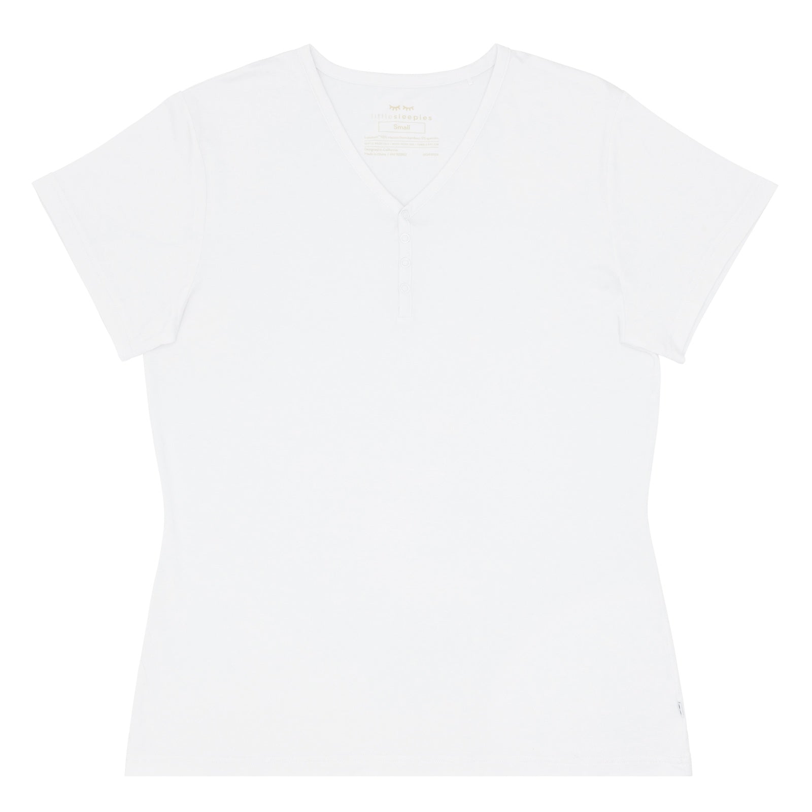 Flat lay of a Bright White women's short sleeve pajama top