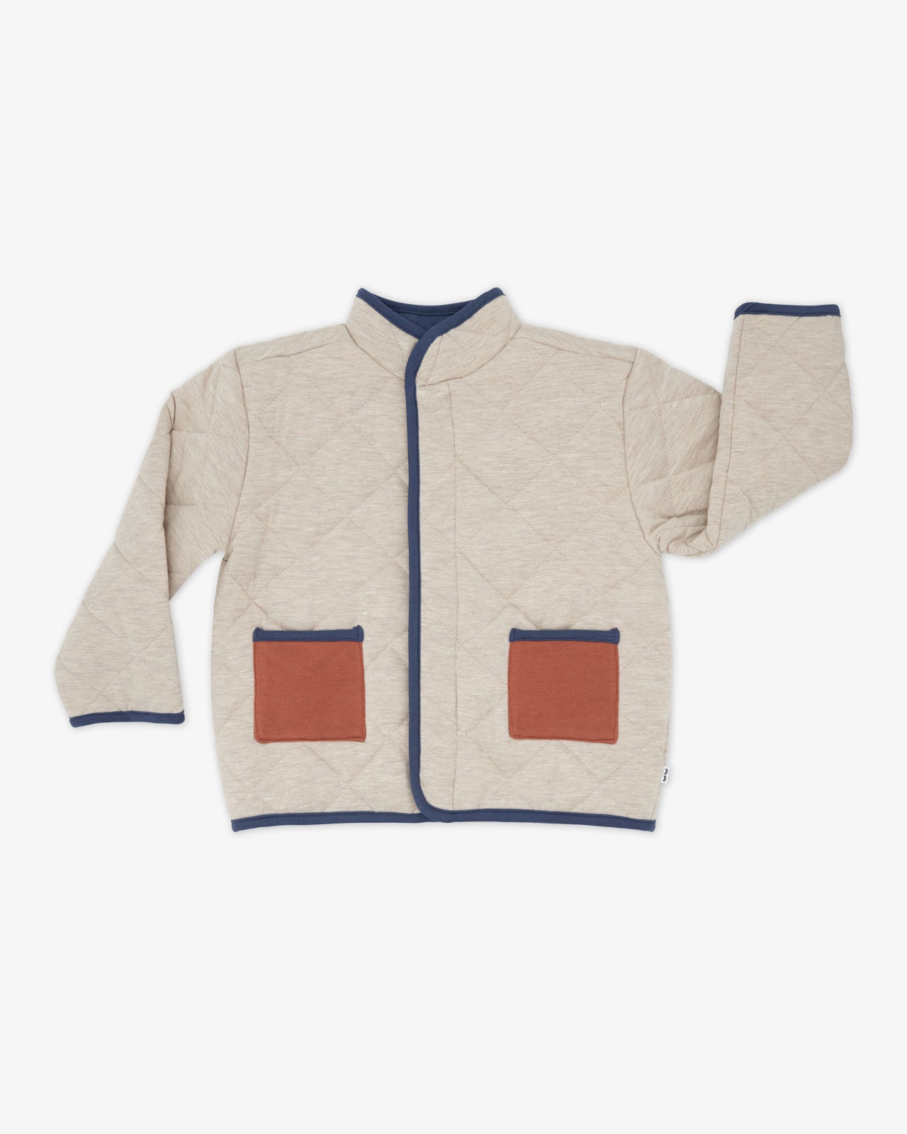 Flat lay of the Linen Heather Quilted Barn Jacket