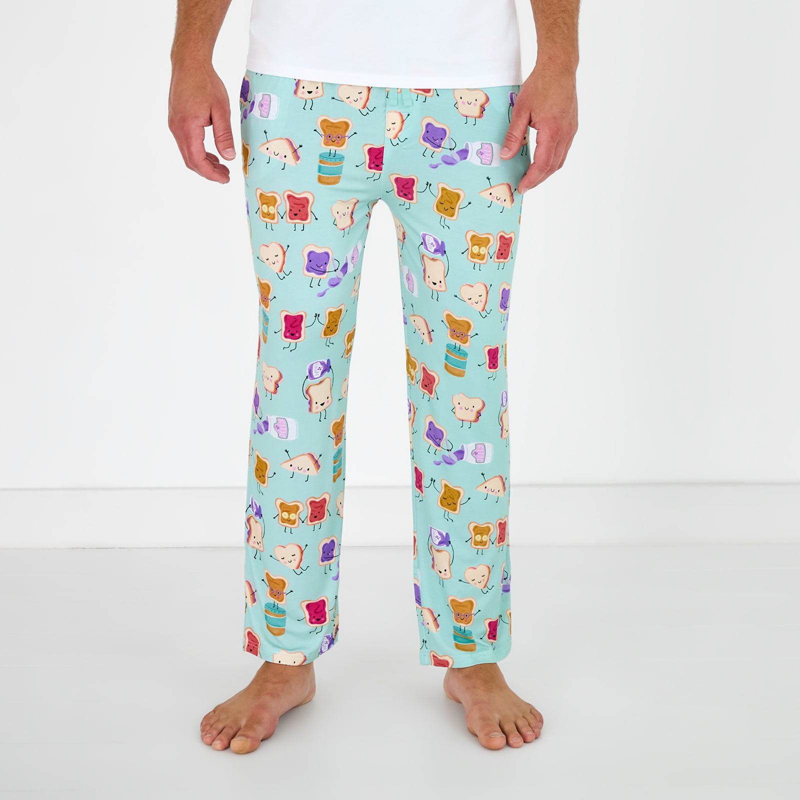 Standing man wearing the Lunch Buddies Men's Pajama Pants