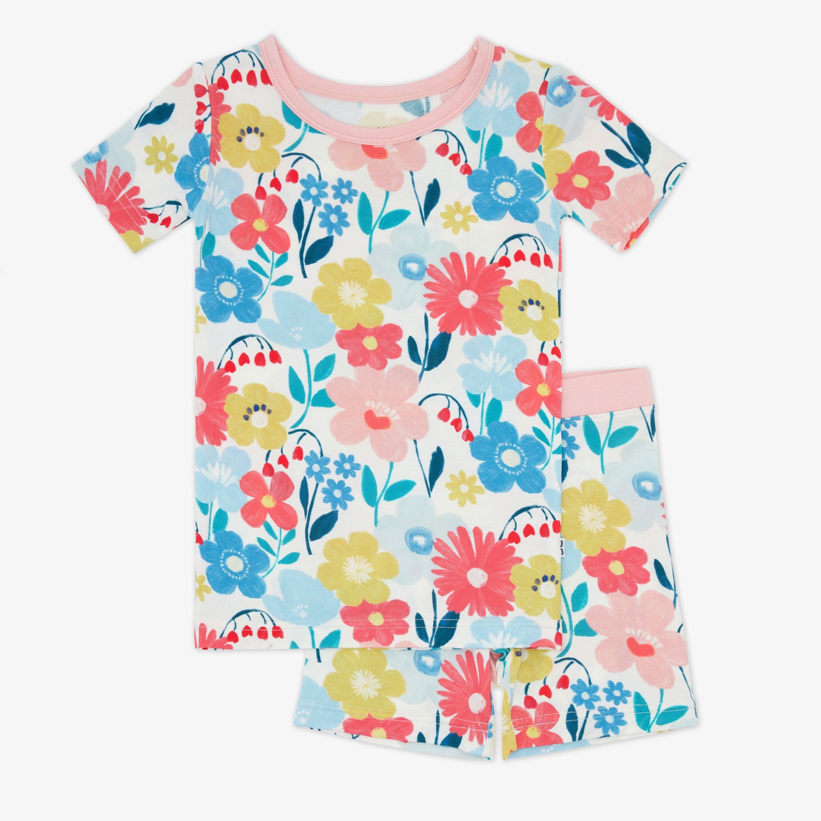 Flat lay of the Midsummer Meadow Two-Piece Short Sleeve & Shorts Pajama Set