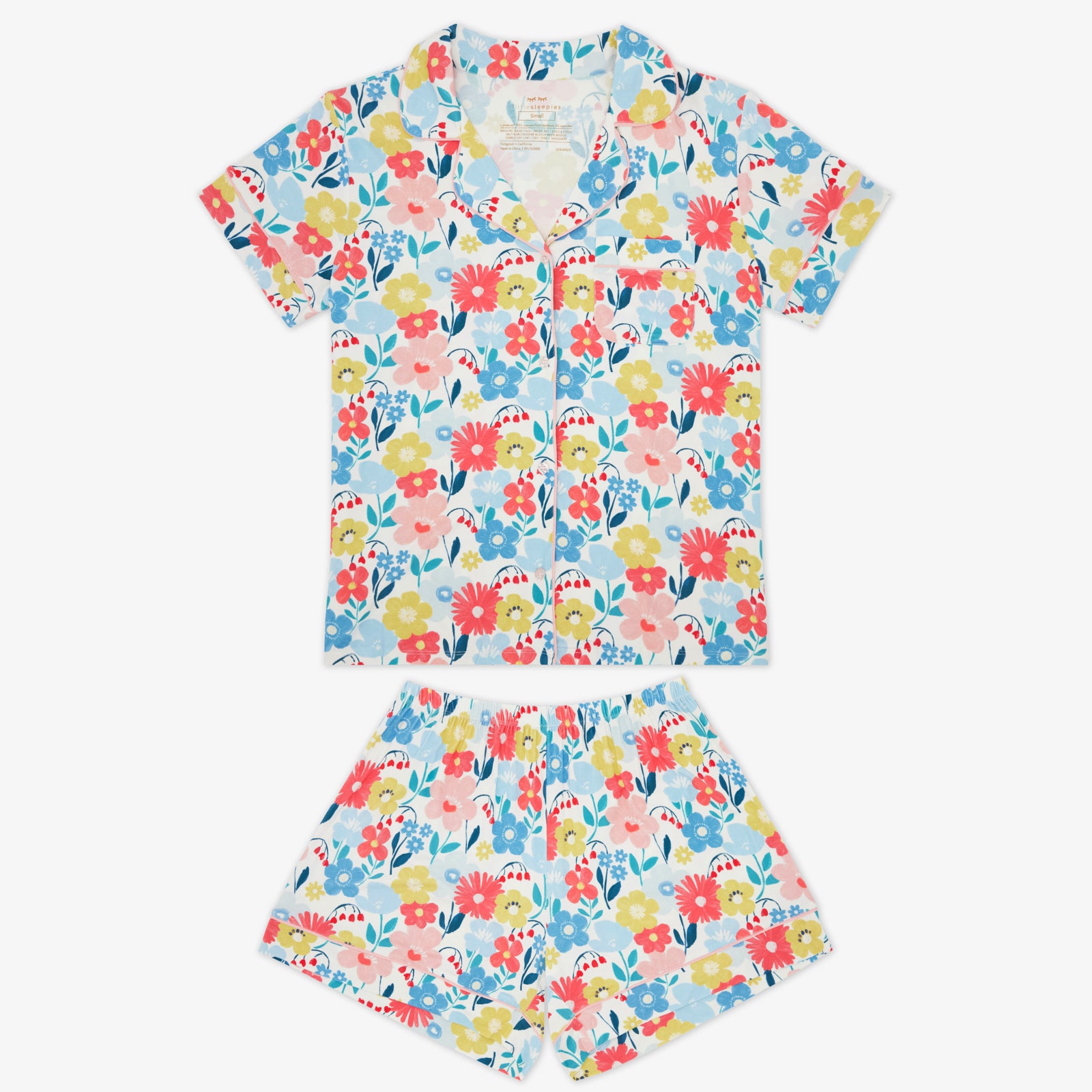 Flat lay of the Midsummer Meadow Women's Short Sleeve & Shorts Pajama Set