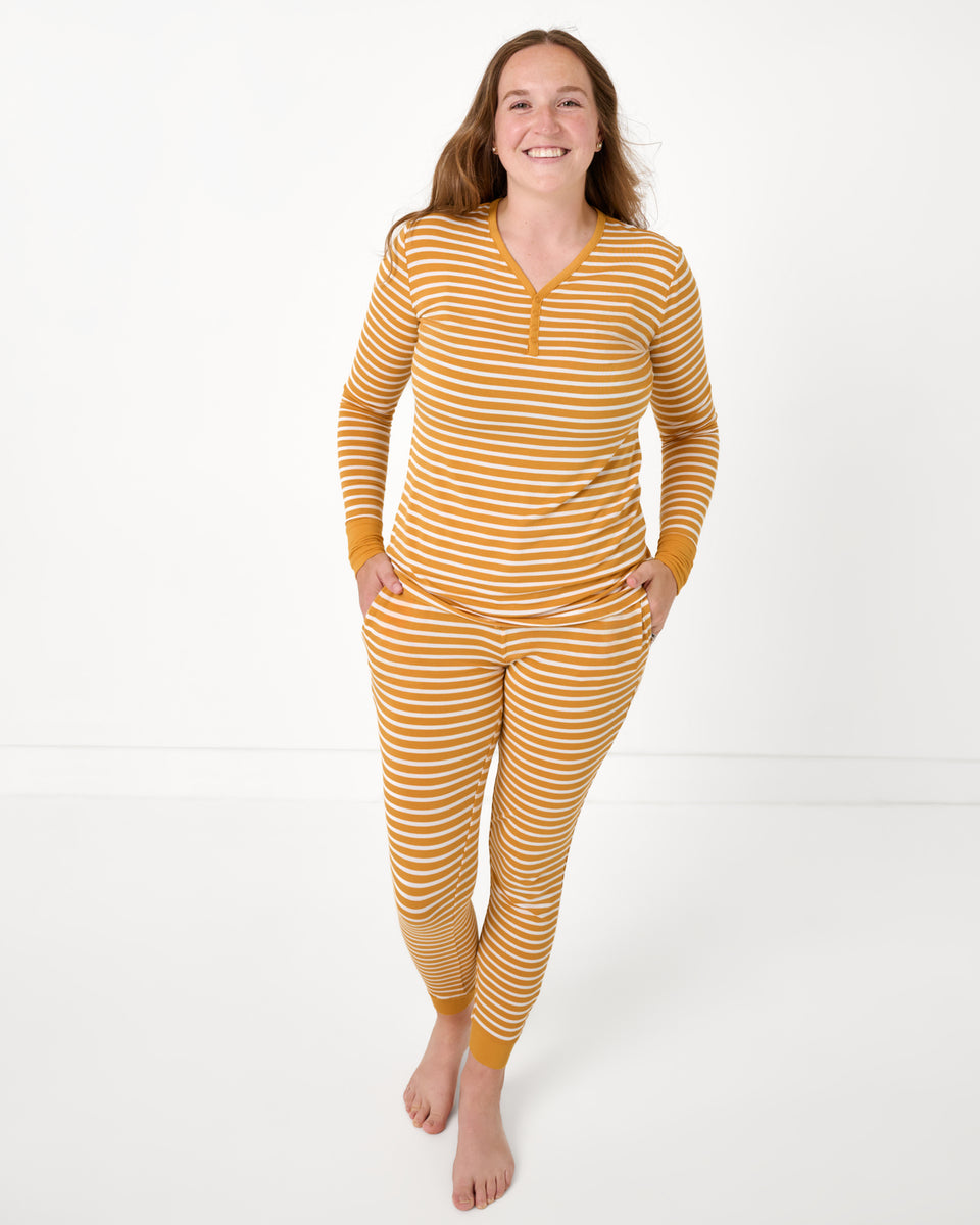 Marigold Stripe Women's Pajama Pants | Little Sleepies