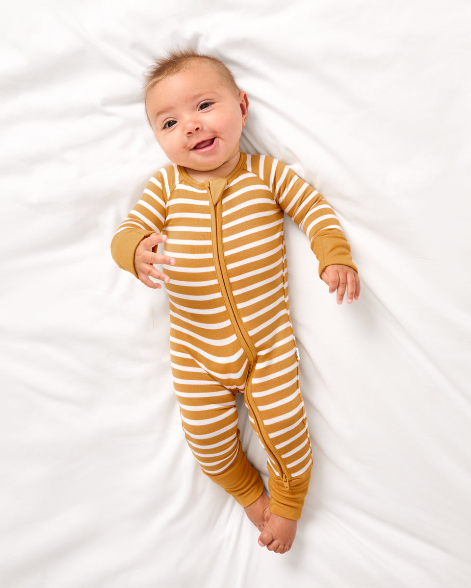 Marigold Stripe Zippy | Little Sleepies