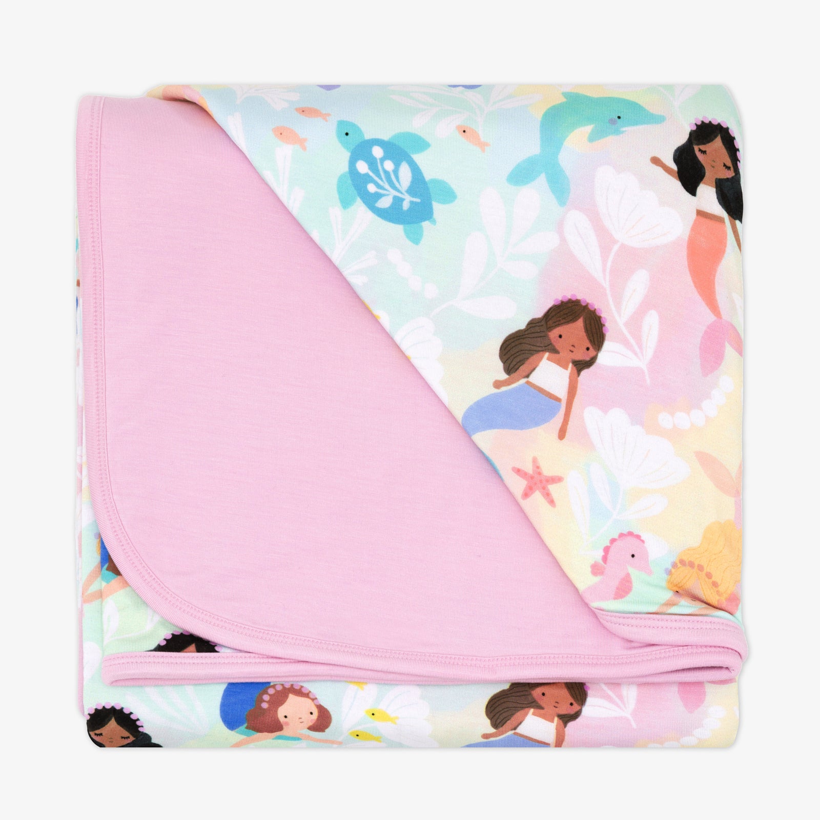 Flat lay of the Mystic Mermaids Large Cloud Blanket®