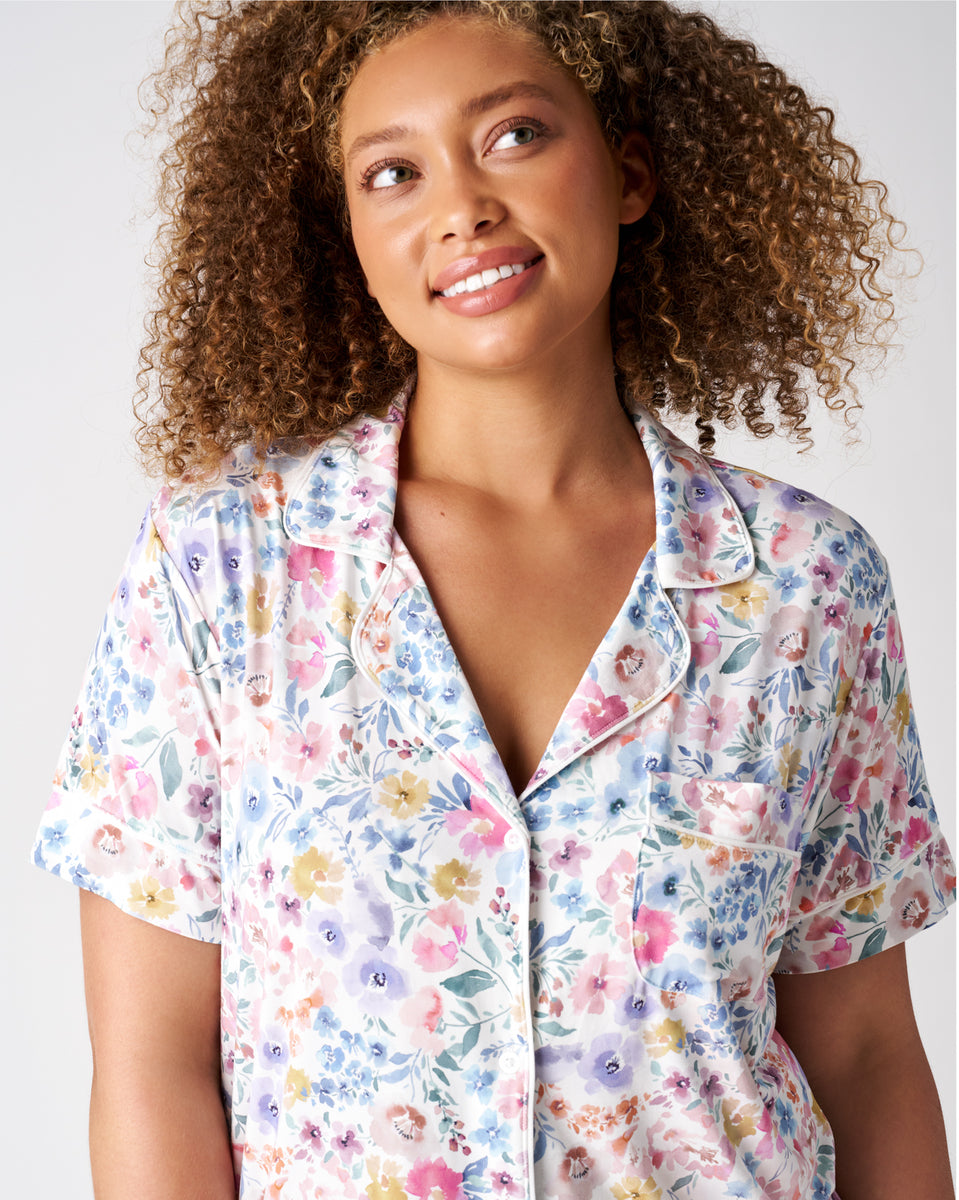 Tiny Blooms Women's Short Sleeve & Shorts Pajama Set – Little Sleepies