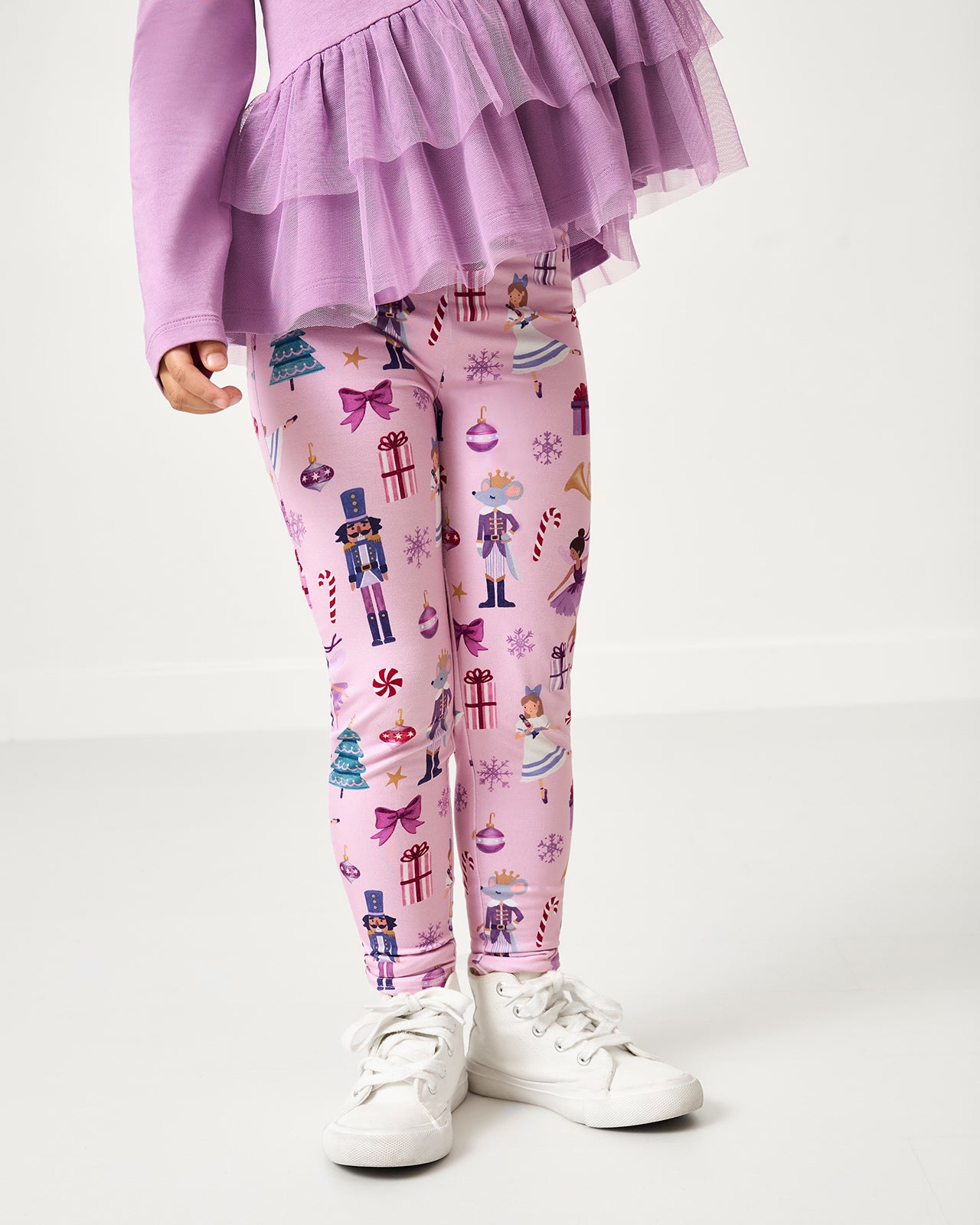 Girl wearing the Nutcracker Ballet Legging