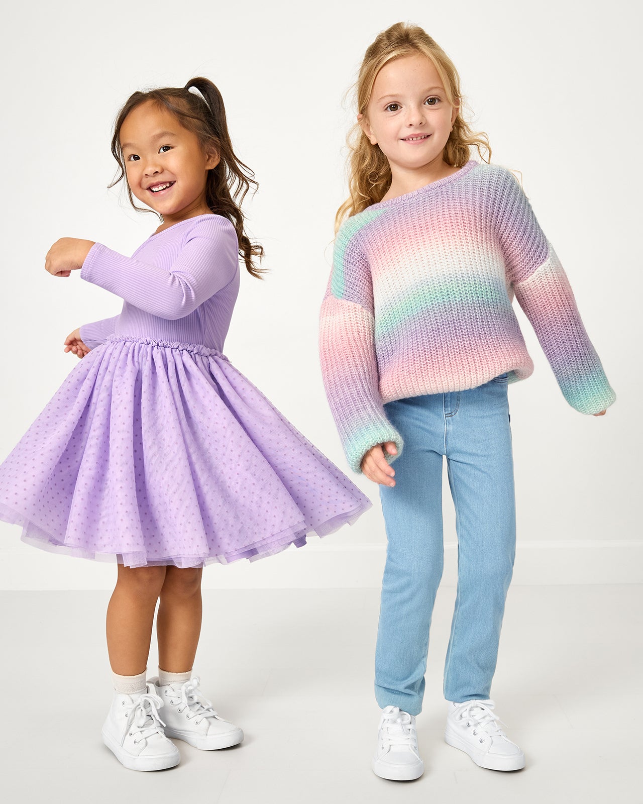 Two girls wearing styles from the Nutcracker Play collection