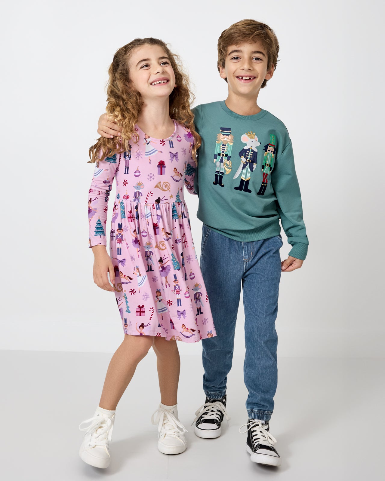 Girl and boy wearing Nutcracker Play styles