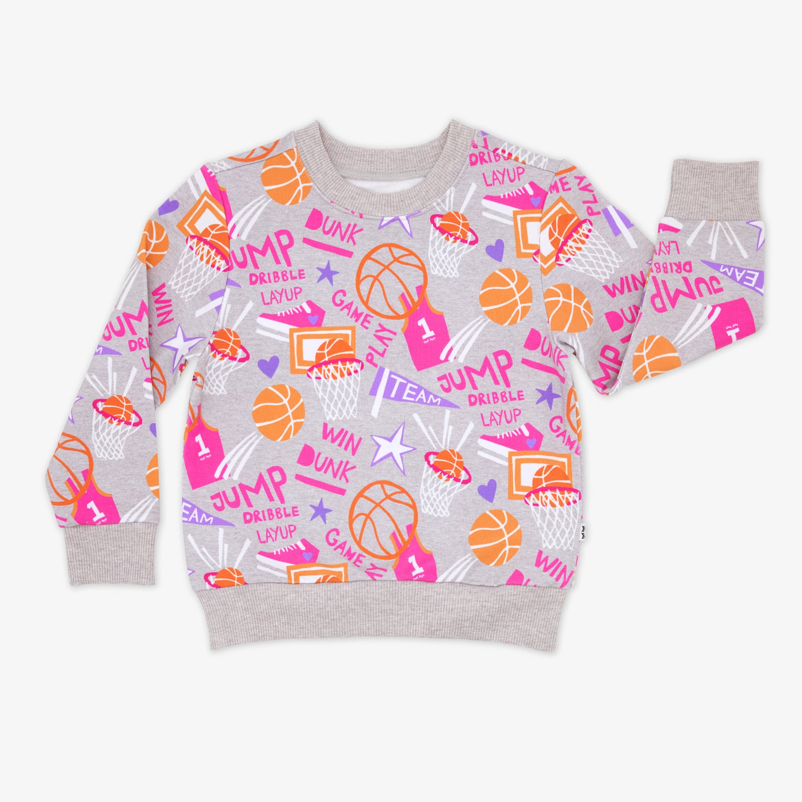 Flay lay of the Pink Slam Dunk Crewneck Sweatshirt